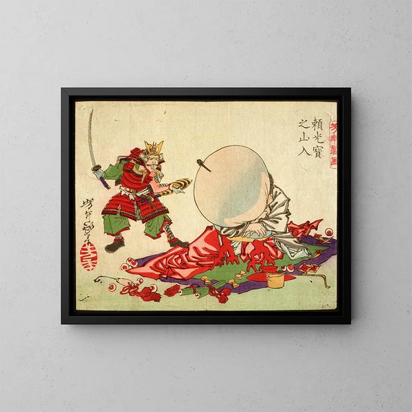 Yorimitsu Raik entra nella montagna dei tesori - Tsukioka Yoshitoshi — quadro incorniciato alla parete