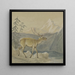 a painting of a wounded deer seeking comfort by a mountain lake - Johann Erdmann Gottlieb Prestel — framed artwork on a wall