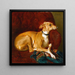 a painting of a greyhound resting on a chair - Jacques-Raymond Brascassat — framed artwork on a wall