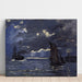Riproduzione del dipinto Un paesaggio marino, la navigazione alla luce della luna - Claude Monet