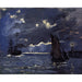 Riproduzione del dipinto Un paesaggio marino, la navigazione alla luce della luna - Claude Monet