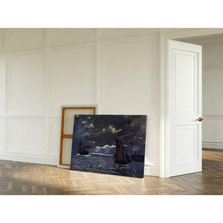 Un paysage marin, la navigation au clair de lune - Claude Monet | Reproduction Tableau Décoration murale affiche copie