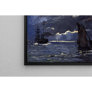Un paysage marin, la navigation au clair de lune - Claude Monet | Reproduction Tableau Décoration murale affiche copie