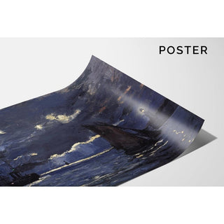 Un paysage marin, la navigation au clair de lune - Claude Monet | Reproduction Tableau Décoration murale affiche copie