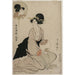Reproduktion des Gemäldes eines attraktiven Frauen, die dem Schauspieler Iwai Hanshiro ähnelt - Kitagawa Utamaro