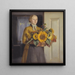 Ein Mädchen mit Sonnenblumen - Michael Ancher — gerahmtes Bild an der Wand