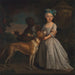 Eine junge Frau mit einem Hund und einem Page - Bartholomew Dandridge — in einem Innenraum präsentiert