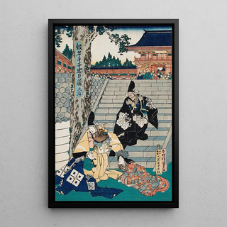 Utagawa Kunisada Toyokuni III - Act I Enya and Lady Kaoyo Trying to Pacify Wakasanosuke and Moronao.webp