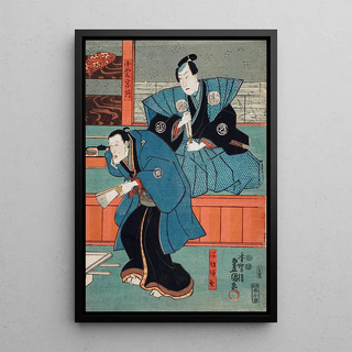 Utagawa Kunisada Toyokuni III - Actors Band Sajr I as Mumata Junsai Band Takesabur I as Oguri Stan.webp
