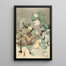 Aktoren in Ebisu Fukurokuju Benkei Fuchs und Jäger im Stil von tsue - Utagawa Kunisada Toyokuni III — gerahmtes Bild an der Wand