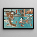 Aktoren in den Rollen von Toriyama Shôsaku und Uba Akishino - Utagawa Kunisada Toyokuni III — gerahmtes Bild an der Wand