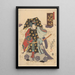 Ein Schauspieler mit einem aufwändigen Kleid - Utagawa Kunisada Toyokuni III — gerahmtes Bild an der Wand