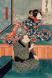 Arashi Otohachi III en Makanaibaba Okuma et Iwai Kumesabur II en Fille de Manchs Okoma - Utagawa Kunisada Toyokuni III — vista dell’opera