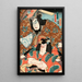 Fujiwara no Tokihira and Toneri Matsumaru Painting from the Sugawara Denj Tenarai Kagami - Utagawa Kunisada Toyokuni III — framed artwork on a wall
