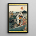 Murasaki Shikibu hiding from The Tale of Genji, Night Plum Chapter - Utagawa Kunisada Toyokuni III — framed artwork on a wall