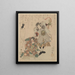 Zwei Männer, einer mit einer schwarzen Pferdebannière - Utagawa Kunisada Toyokuni III — gerahmtes Bild an der Wand