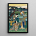 Contemplation of the plum blossom flowers - Utagawa Kunisada Toyokuni III — framed artwork on a wall