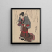Donna con armatura da samurai Surimono - Utagawa Kunisada Toyokuni III — quadro incorniciato alla parete