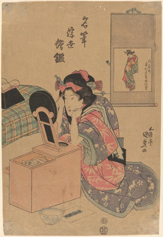 Utagawa Kunisada Toyokuni III - Woman Seated before a MakeUp Mirror.webp