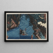 Gentoku erschreckend ein Pferd und durchquerend den Pass - Utagawa Kuniyoshi — gerahmtes Bild an der Wand