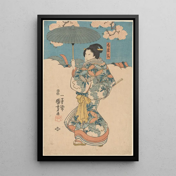Utagawa Kuniyoshi - Woman with Green Umbrella.webp