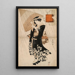 Utagawa Toyokuni I - The poetess Onono Komachi in the rain.webp