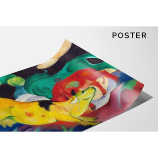 Vaches, rouge, vert, jaune - Franz Marc | Reproduction Tableau Décoration murale affiche copie