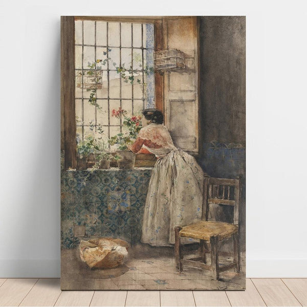 Riproduzione del dipinto Valencienne à la grille - Joaquín Sorolla