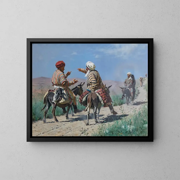 Mollahs che vanno al bazar - Vasily Vereshchagin — quadro incorniciato alla parete