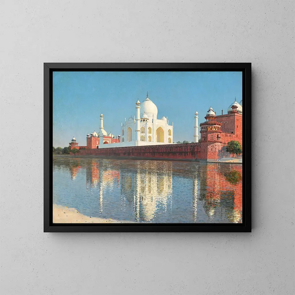 Mausoleum des Taj Mahal in Agra - Vasily Vereshchagin — gerahmtes Bild an der Wand