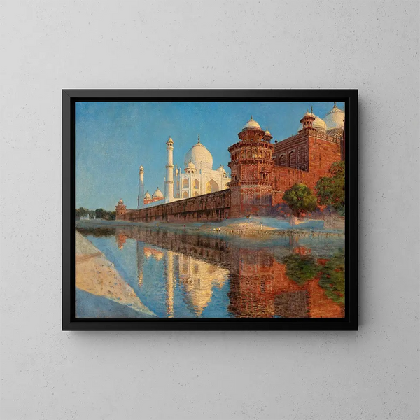 Der Taj Mahal bei Dämmerung - Vasily Vereshchagin — gerahmtes Bild an der Wand