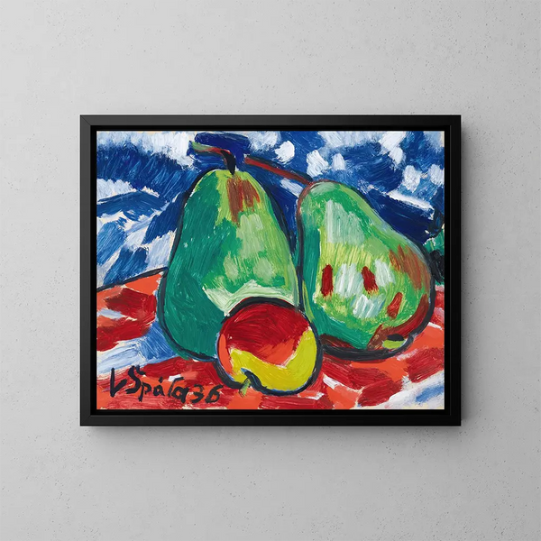 Zwei Äpfel und eine Birne - Václav Špála — gerahmtes Bild an der Wand