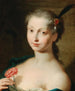 Ritratto di una dama elegante con un garofano - Scuola veneziana — vista dell’opera