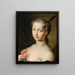 Ritratto di una dama elegante con un garofano - Scuola veneziana — quadro incorniciato alla parete