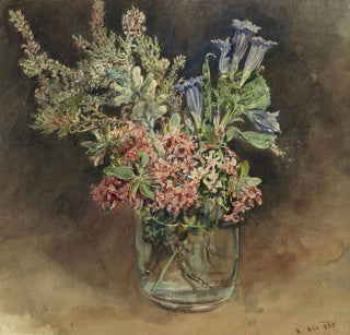 Verre avec des fleurs des Alpes - Rudolf von Alt