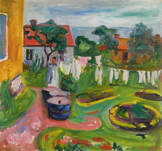 Vêtements sur une corde à linge à Sgrdstrand - Edvard Munch