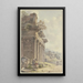 Caprice architettonico Ruines d'une façade de temple avec paysage de bâtiments e baie in background - Victor Jean Nicolle — quadro incorniciato alla parete