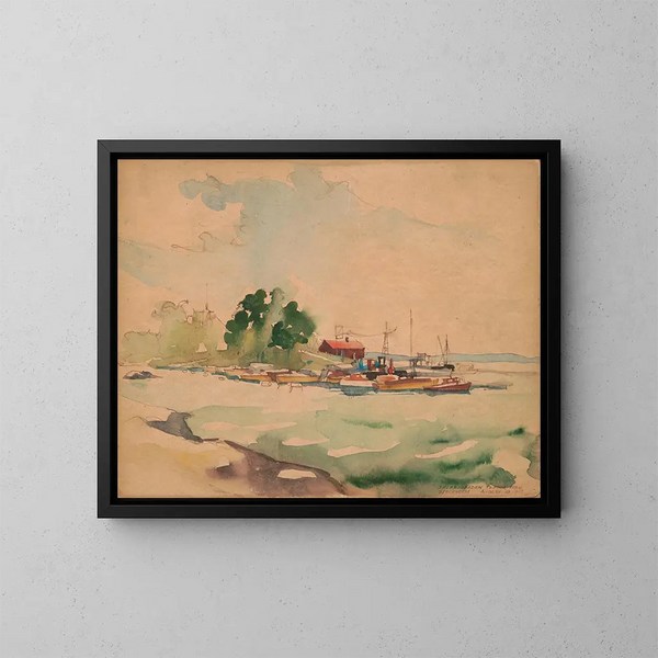 Saltsjöbaden, eine halbe Stunde von Stockholm entfernt - Victor Alfred Lundy — gerahmtes Bild an der Wand