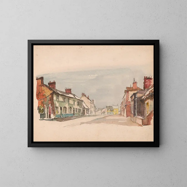 Rue à Beauvais, dimanche froid - Victor Alfred Lundy — gerahmtes Bild an der Wand