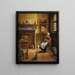 Innentafel mit einer Frau, die strickt - Victor Anthonis — gerahmtes Bild an der Wand