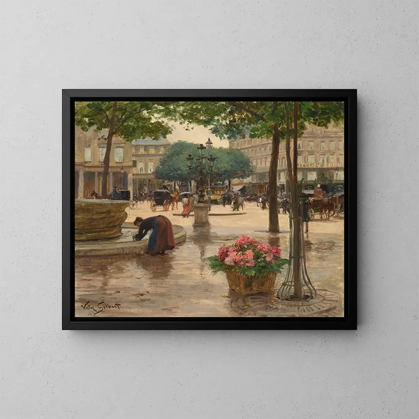 La Place du Théâtre Français - Victor Gabriel Gilbert — gerahmtes Bild an der Wand