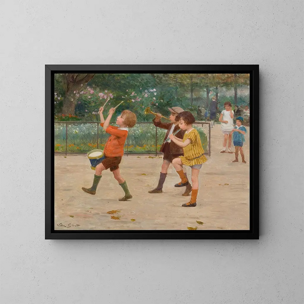 La bande des enfants - Victor Gabriel Gilbert — gerahmtes Bild an der Wand