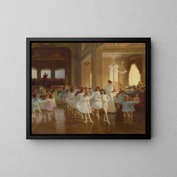 Das Kindertanz-Rezital im Casino von Dieppe - Victor Gabriel Gilbert — gerahmtes Bild an der Wand