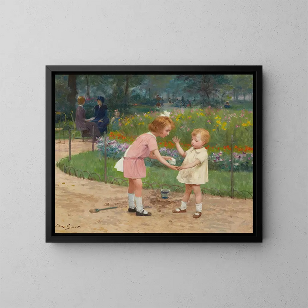 Die Gärten des Luxembourg - Victor Gabriel Gilbert — gerahmtes Bild an der Wand