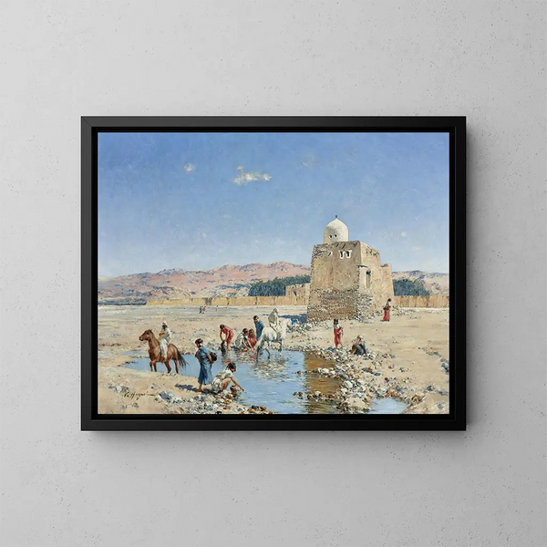 Eine Oase - Victor Huguet — gerahmtes Bild an der Wand