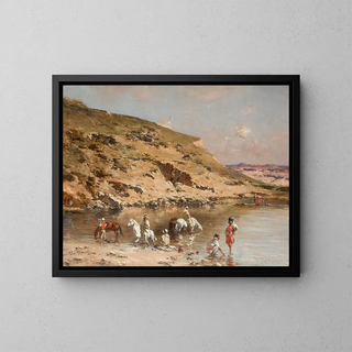 Victor Huguet - Baignade de Chevaux.webp