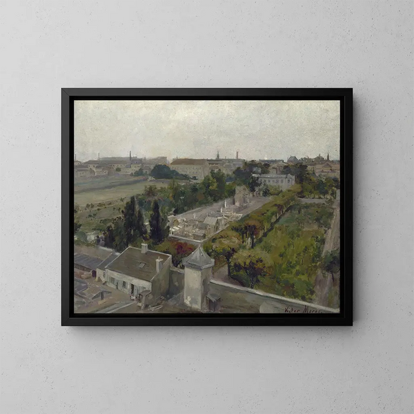 Der Friedhof von Picpus und das Martyrerfeld, wo die Opfer der Guillotinierung während der Revolution am Tränenwall begraben wurden - Victor Marec — gerahmtes Bild an der Wand