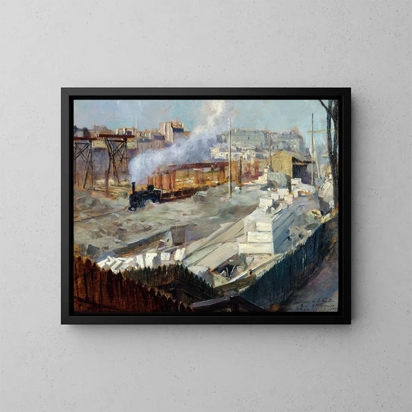 Die Arbeiten am neuen Bahnhof von Orléans - Victor Marec — gerahmtes Bild an der Wand