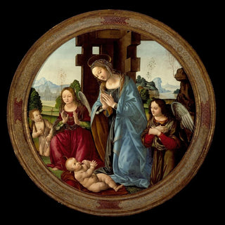 Vierge adorant l'Enfant Jésus avec Saint Jean-Baptiste et deux anges - Tommaso