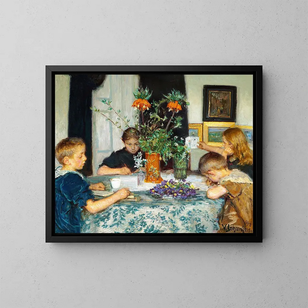 Frühlingsblumen - Viggo Johansen — gerahmtes Bild an der Wand
